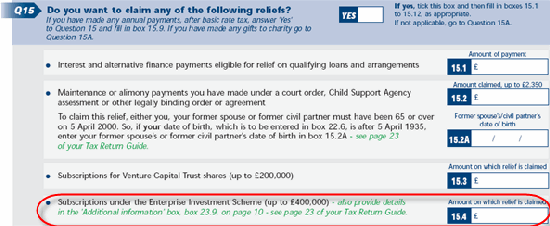 how to claim EIS relief